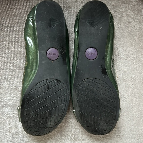 Dark Green Patent Flats with Gold Buckle - Picture 7 of 9